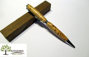 Curly birch wood ballpoint pen